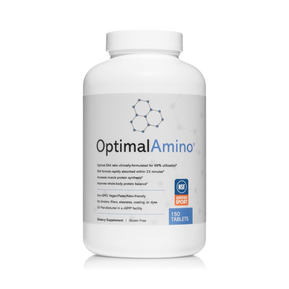 OptimalAmino Tablets (150 Count) | 99% Utilized Essential Amino Acids (EAA) Supplement, Increase Muscle Recovery, BCAA Protein Pre/Post Workout | NSF Certified for Sport Certified