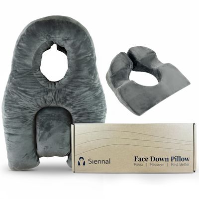 Siennal Face Down Pillow After Eye Surgery 3-Vent Design for Easy Breathing Vitrectomy & BBL Recovery Pillow for Sleeping Face Down CertiPUR-US Certified Shredded Memory Foam