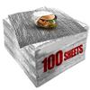 100 Packs Heavy Duty Insulated Aluminum Foil Sheets 14" x 10.3" Disposable Food Wraps for Sandwiches, Burritos, BBQ, Burgers, Hot & Cold Food view 1