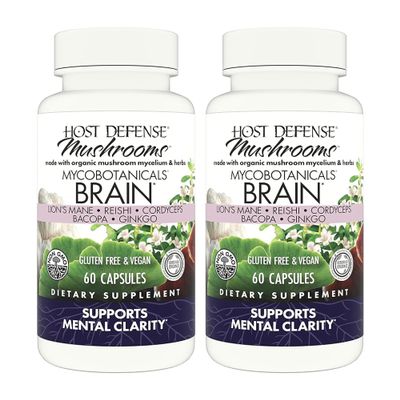 Host Defense MycoBotanicals Brain Capsules, 120 ct (Pack of Two 60 ct Units)