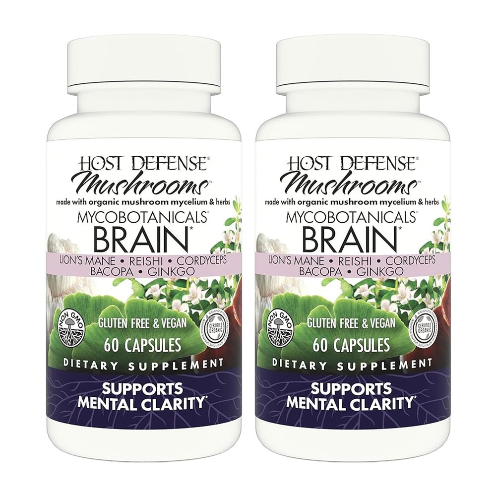 Host Defense MycoBotanicals Brain Capsules, 120 ct (Pack of Two 60 ct Units)