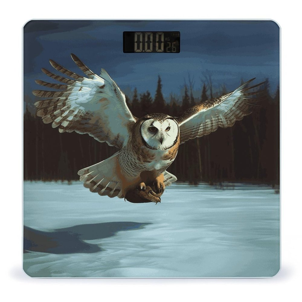 Flying Owl Weight Scale,Accurate Digital Weighing Machine,Bathroom Scales with Large LCD Display and Slim Tempered Glass Digital