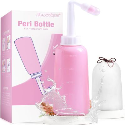 2 Pack Premium Peri Bottle for Postpartum Care | Upside Down Peri Bottle, Portable Bidet for Perineal Recovery and Cleansing After Birth 12OZ/700ml