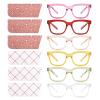 CHOFILORD 6 Pack Fashion Reading Glasses for Women Men Blue Light Blocking Oversized Square Readers with Spring Hinge (Mixed A1, 2.75, x) view 1
