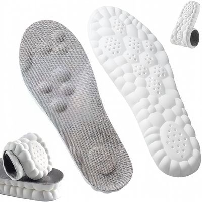 Steppers Insoles for Men Women, 4D Cloud Insoles, Comfortable Breathable Cushioning Boot Shoe Inserts with Arch Support, Foot Pain & Fatigue Relief (1Pair-Grey, Men 6-7/Women 7.5-8.5)