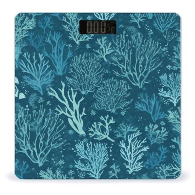 Green Sea Blue Seaweed Weight Scale,Accurate Digital Weighing Machine,Bathroom Scales with Large LCD Display and Slim Tempered Glass Digital
