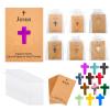 100 Pack Cross Crystal Stone Bulk Set with Greeting Cards & Gift Bags, Natural Crystal Pocket Hug Tokens, Religious Keepsake Gifts for Friends, Family, Bible Study Group view 1