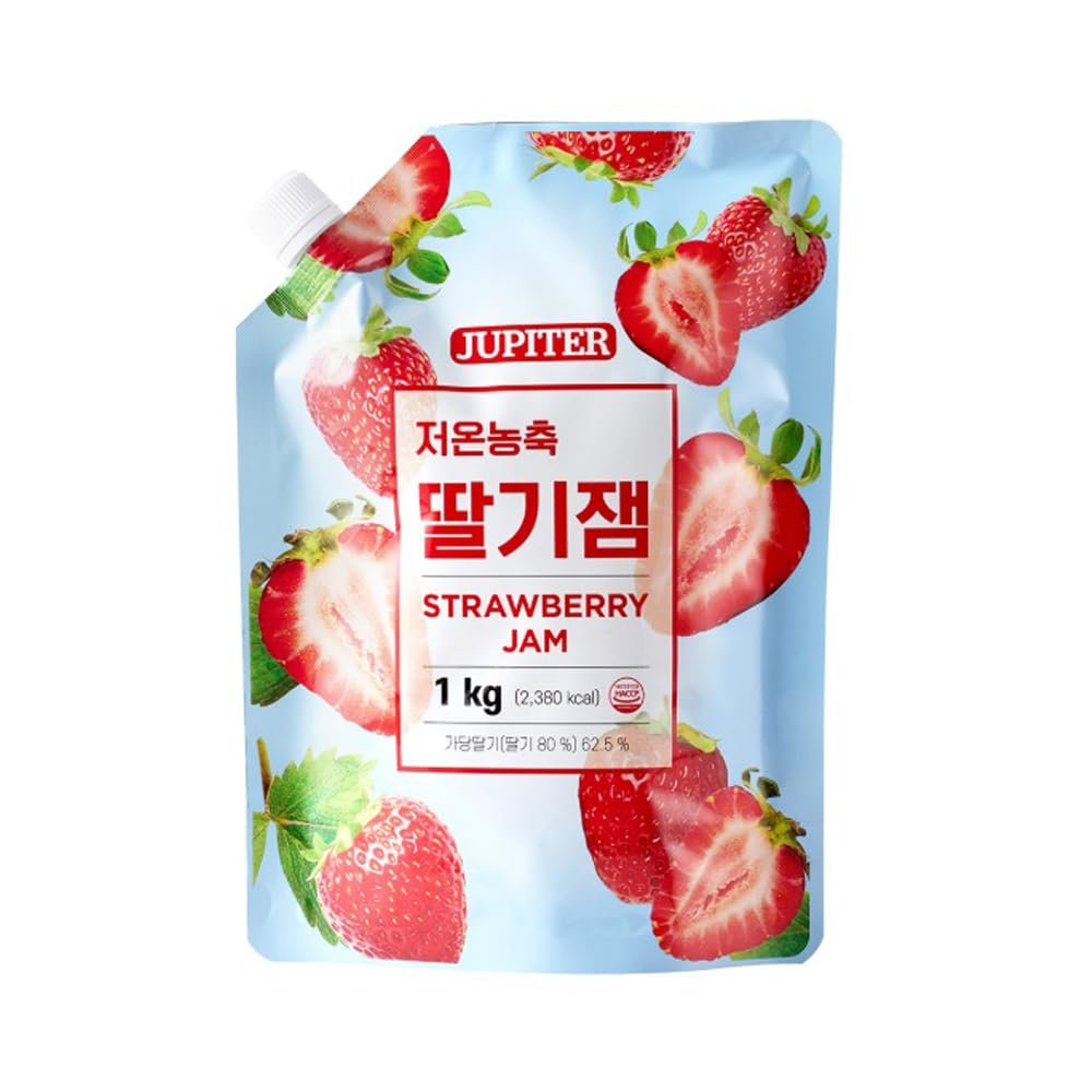 Daywell Strawberry Jam Pouch Sweet & Tangy Fruit Spread with Real Strawberries, Perfect for Toast, Yogurt, Desserts & Baking 1kg (2.2lb)