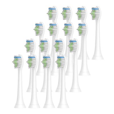 12PCS HX6064 Electric Toothbrush Heads for H-X6950/H-X6780/H-X6930/H-X3110/H-X9350 Soft Bristle Replacement Brush Heads White(16pcs)