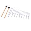 Matybobe Aluminum Alloy Sensory Tuning Fork Set for Healing 9 Pcs 174HZ 285 396 417 528 639 741 852 963HZ Frequencies Meditation Massage Silver Wood view 4