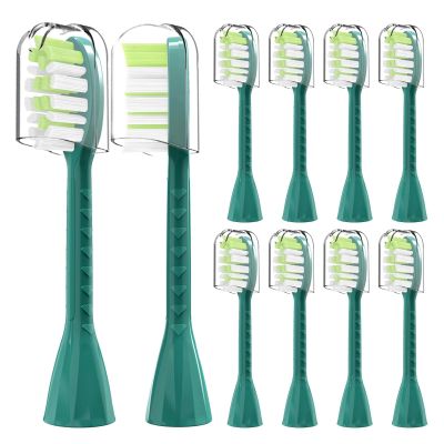 10 PCs Compatible for Philips Sonicare One Electric Toothbrush Replacement Toothbrush Head Compatible for Philips SonicareOne HY1100(Green)