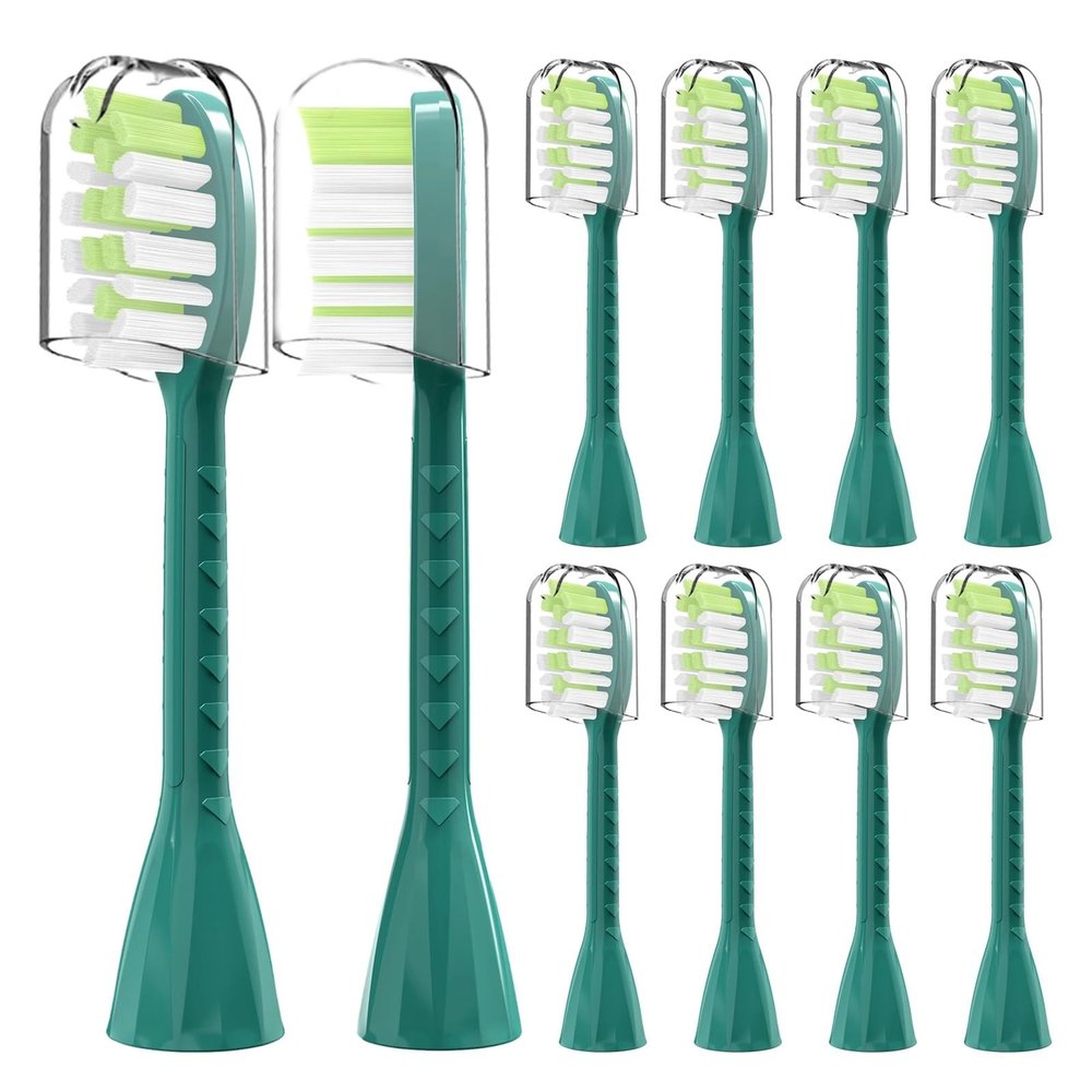 10 PCs Compatible for Philips Sonicare One Electric Toothbrush Replacement Toothbrush Head Compatible for Philips SonicareOne HY1100(Green)