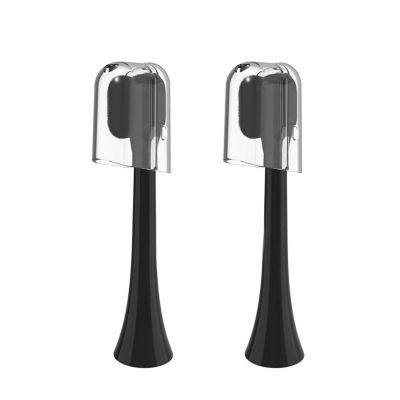 2/4PCS Kids Ultra-fine Soft Toothbrush Gum Care Sensitive Nano Brush Heads Compatible for Phili Sonic Care HX3/HX6/HX9 Heads for Children(2PCS Black)
