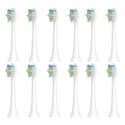12PCS HX6064 Electric Toothbrush Heads for H-X6950/H-X6780/H-X6930/H-X3110/H-X9350 Soft Bristle Replacement Brush Heads White(12pcs)