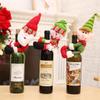 Christmas Wine Gift Bags with Drawstring Bulk Green Cute Xmas Wine Bottle Cover Decor Snowman Elf Champagne Gift Bag for Christmas Table Decorations Holiday Party Supplies 1 Pcs view 1