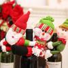 Christmas Wine Gift Bags with Drawstring Bulk Green Cute Xmas Wine Bottle Cover Decor Snowman Elf Champagne Gift Bag for Christmas Table Decorations Holiday Party Supplies 1 Pcs view 2