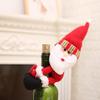 Christmas Wine Gift Bags with Drawstring Bulk Green Cute Xmas Wine Bottle Cover Decor Snowman Elf Champagne Gift Bag for Christmas Table Decorations Holiday Party Supplies 1 Pcs view 4