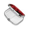 Pill Box with Mirror 2 Compartment Red Rose Small Pill Case for Purse Or Pocket Mini Metal Pill Holder Travel Weekly Medicine Tablet Vitamin Holder Organizer Travel Gifts view 4
