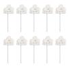 10pcs Fluffy Cloud Cupcake Toppers - Plush Yarn Ball Cake Decorations for Baby Shower, Birthday, Wedding Party Supplies (White) view 1