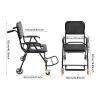 Folding Shower Commode Chair with Wheels - 330LBS Capacity, Detachable & Portable Bedside Rolling Shower Wheelchair for Elderly,Handicapped and Disabled (Black) view 4