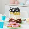 Congrats on Your New Job Cake Topper, Gold Black Glitter, New Job Who Dis Cake Decorations, Congratulations New Job Going Away Party Decoration Supplies view 2