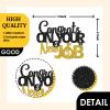 Congrats on Your New Job Cake Topper, Gold Black Glitter, New Job Who Dis Cake Decorations, Congratulations New Job Going Away Party Decoration Supplies view 3