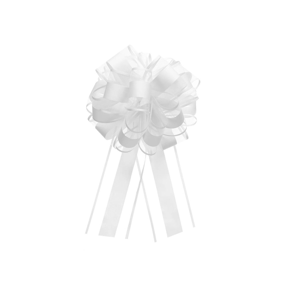 Pull Bows 30pcs 8 Inch Large Pull Bow Organza Gift Wrapping Bows Ribbon(White)
