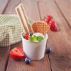 100 Pcs 4 Ounce Paper Ice Cream Cups Disposable Dessert Bowls White view 2