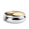 Eiffel Tower Pill Box 3 Compartment Round Metal Pill Case for Purse & Pocket, Portable Medicine Organizer Travel Pillbox Daily Pill Container Holder to Hold Vitamins, Fish Oil view 4