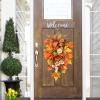 Maple Leaf Door Hanger Fall Flowers Wreath Thanksgiving Decoration Garland Hanging Maple Leaf Fall Decoration Simulation Garland Pendant Window Decor (B) view 4