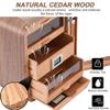Aromatic Spanish Cedar Cigar Humidor Box - 110 Capacity, Built-in Electronic Hygrometer, Compact 9.8"x9.4"x12.8" for Small Spaces & Personal Use with Skylight view 3