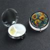 Sunflowers Pill Box 3 Compartment Round Metal Pill Case for Purse & Pocket, Portable Medicine Organizer Travel Pillbox Daily Pill Container Holder to Hold Vitamins, Fish Oil view 1