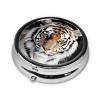 Tiger Pill Box 3 Compartment Round Metal Pill Case for Purse & Pocket, Portable Medicine Organizer Travel Pillbox Daily Pill Container Holder to Hold Vitamins, Fish Oil view 3