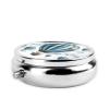 Blue Hot Air Balloon Pill Case 3 Compartments, Metal Round Portable Pill Box with Mirror, Waterproof Travel Pill Organizer for Purse & Pocket, Small Medicine Vitamin Holder Unique Gift view 4