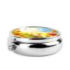 Sun Butterflies Flowers Pill Box 3 Compartment Round Metal Pill Case for Purse & Pocket, Portable Medicine Organizer Travel Pillbox Daily Pill Container Holder to Hold Vitamins, Fish Oil view 4