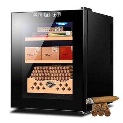 33L Electric Cigar Humidor with Cedar Shelves, Smart Temperature Control Cooler for Cigars for Fathers, Husbands & Gentlemen Enthusiasts