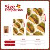 Burlap Drawstring Bag Mexican Taco Pattern Reusable Present Wrapping Sack Xmas Holiday Party Favor Bag Medium view 3