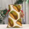 Burlap Drawstring Bag Mexican Taco Pattern Reusable Present Wrapping Sack Xmas Holiday Party Favor Bag Medium view 4