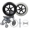 12 Inch Wheelchair Caster Wheels 2 Pack Solid PU Rear Casters Replacement for Manual Wheelchairs Rollators with Bearings Silent Wear Resistant Wheelchair Rear Casters view 2