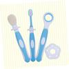 HAKIDZEL Silicone Toothbrush with Ultrafine Bristles for Oral Hygiene Soft Double-Sided Training Brush with Gum Massager Food-Grade Material Anti-Slip Grip Blue view 2