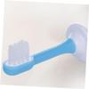 HAKIDZEL Silicone Toothbrush with Ultrafine Bristles for Oral Hygiene Soft Double-Sided Training Brush with Gum Massager Food-Grade Material Anti-Slip Grip Blue view 3