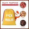 BYOBLU Fuck Inslee Christmas Gift Bags, Santa Wrapping Bags, Xmas Presents Bag With Drawstring, Holiday Party Favors Birthday & Christmas Gift (Large Medium Small) view 4
