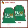 ByoBLu Fuck Leukemia Cancer Orange Ribbon Christmas Gift Bags, Santa Wrapping Bags, Xmas Presents Bag With Drawstring, Holiday Party Favors Birthday & Christmas Gift (Large Medium Small) view 2