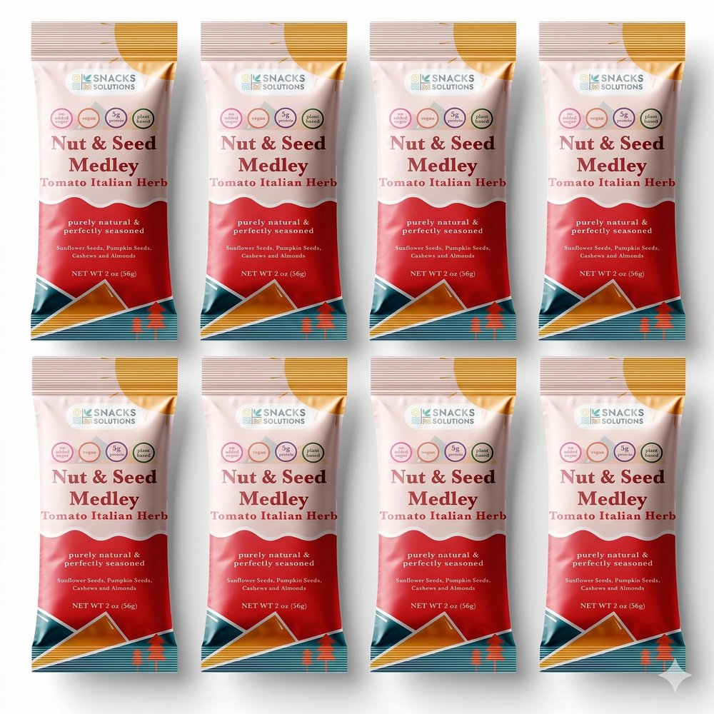 Snacks Solutions Sprouted Seeds (2 Ounce (Pack of 8), Medley (Tomato Italina Herbs))