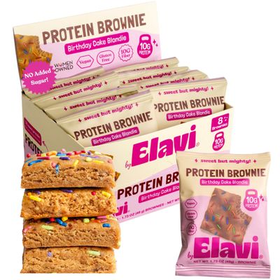 Elavi Birthday Cake Blondie Protein Brownies - 8 Pack
