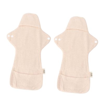Anneome 2pcs Reusable Washable Sanitary Pads for Women Organic Cotton Cloth Panty Liners Absorbent Breathable Menstrual and Puerperal Care Pads