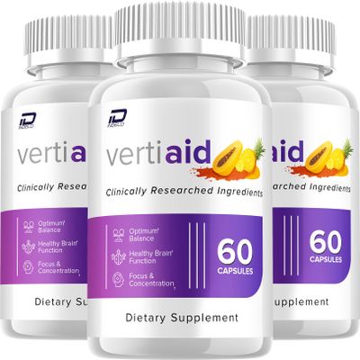 Indelo VertiAid Supplement Capsules VertiAid Natural Blend Formula Focus Memory Support and Reviews (3 Pack 180 Capsules)