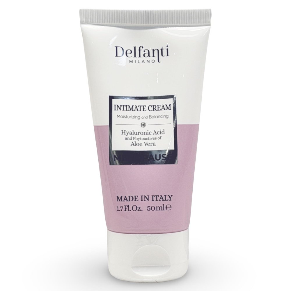 Delfanti-Milano MENOPAUSE Intimate Cream Moisturizing and Balancing Hyaluronic and Aloe Vera Made in Italy 1.7 oz