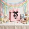 JEKUGOT Alphabet Birthday Gift Bag, Personalized Initial Large Gift Bags with Card and Tissue Paper, Pink Bow Gifts Bag for Birthday Party, Wedding, Graduation, (Letter E) view 4