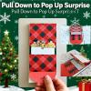 Auosxny Handmade Waterfall Card Booklet,DIYPull-Out Design Merry ChristmasGiftCard Book,with 4 Slots, Best Gifts for Family and Friends(10 Pieces) view 4